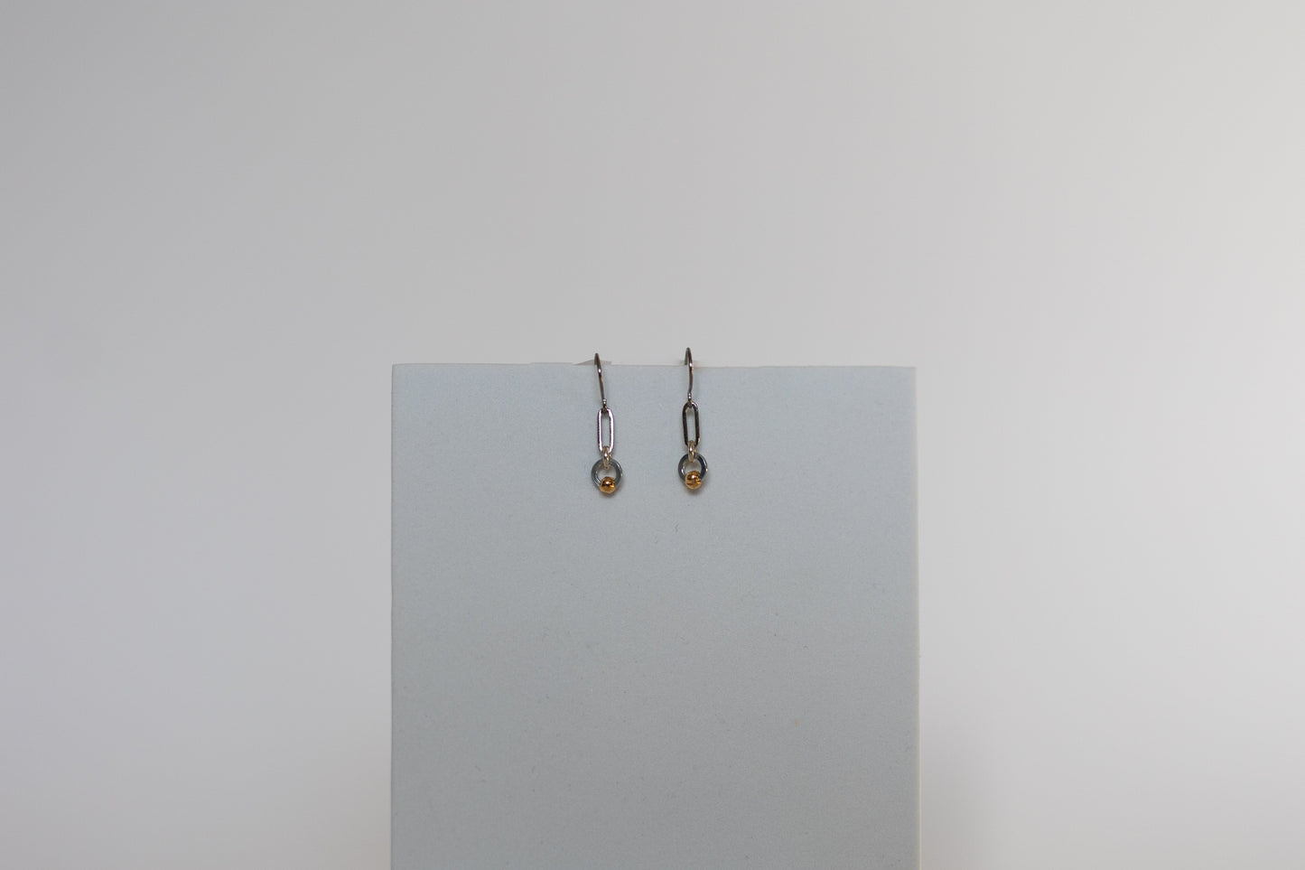 Sowing Seeds Earrings | Repurposed Auto Split Rings & Gold Plated Crimp Beads | Stainless Steel Ear Wire