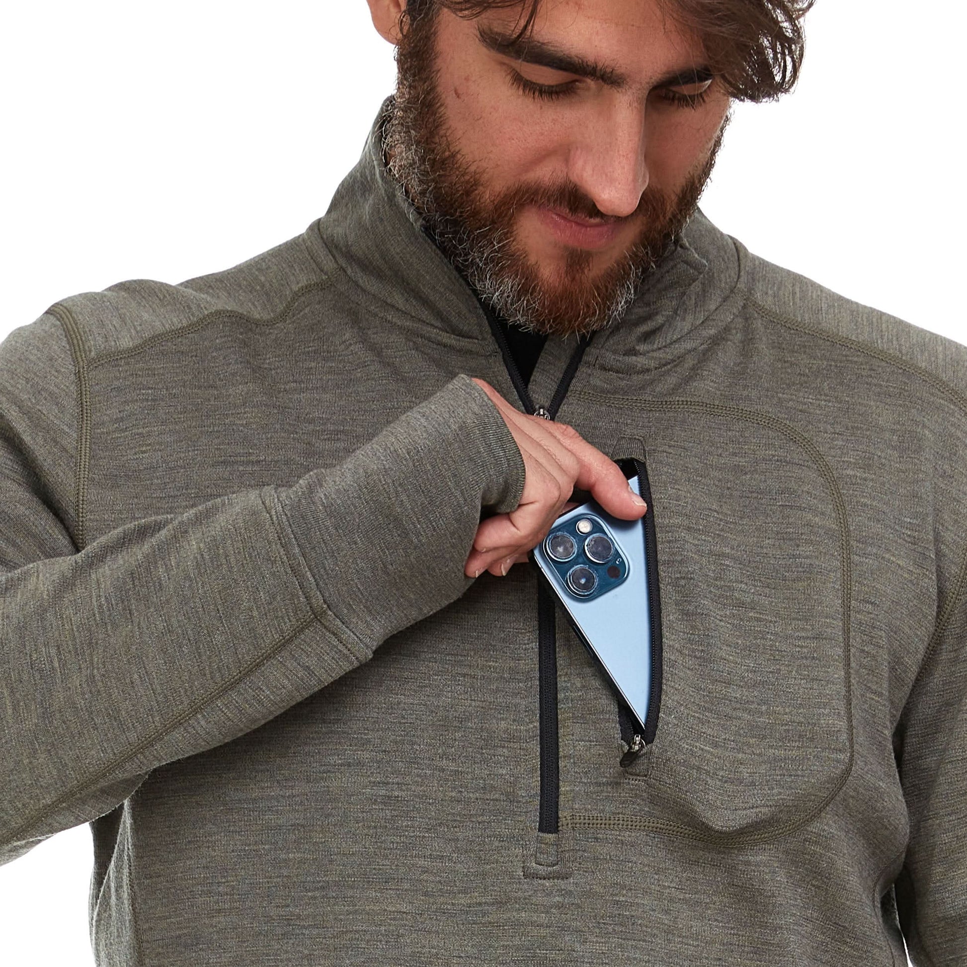 Heavyweight Men's Wool 1/4 Zip - 100% Merino Wool - Osadia Concept Store