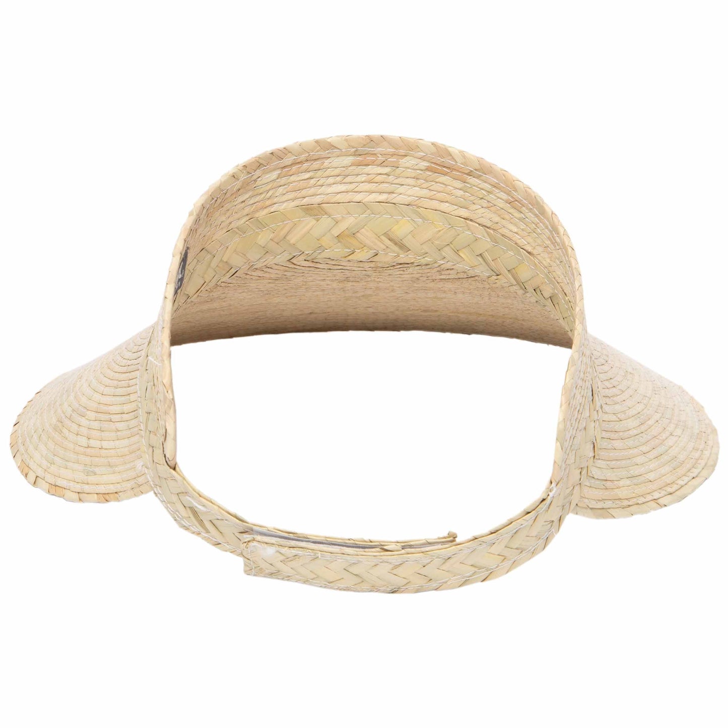 Artisan Made Palm Straw Braid Wide Brim Visor