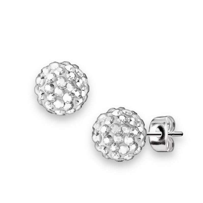 Mini Disco Ball Super Sparkle Earrings CLEAR