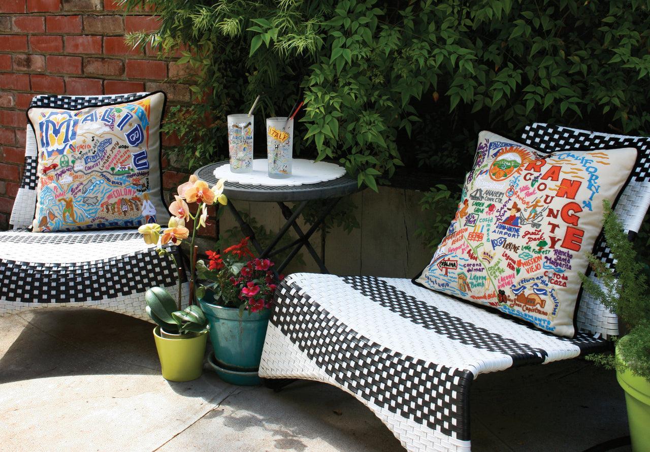 Minneapolis-St. Paul Hand-Embroidered Pillow