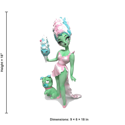 Pastel Candy Bride 18" Monster Bride w/ Igor Bulldog Figurine | Miss Fluff December Diamonds