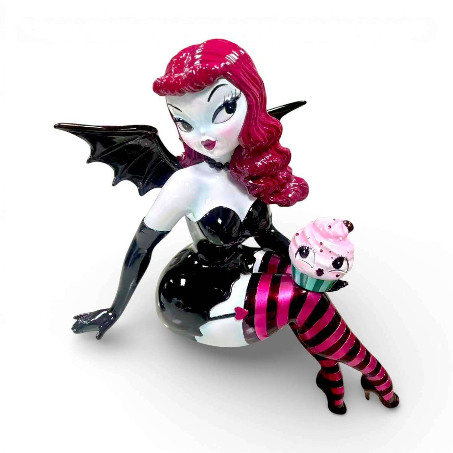 Verna Bat Girl 27.5" Shelf Sitter w/ Cupcake | Miss Fluff December Diamonds