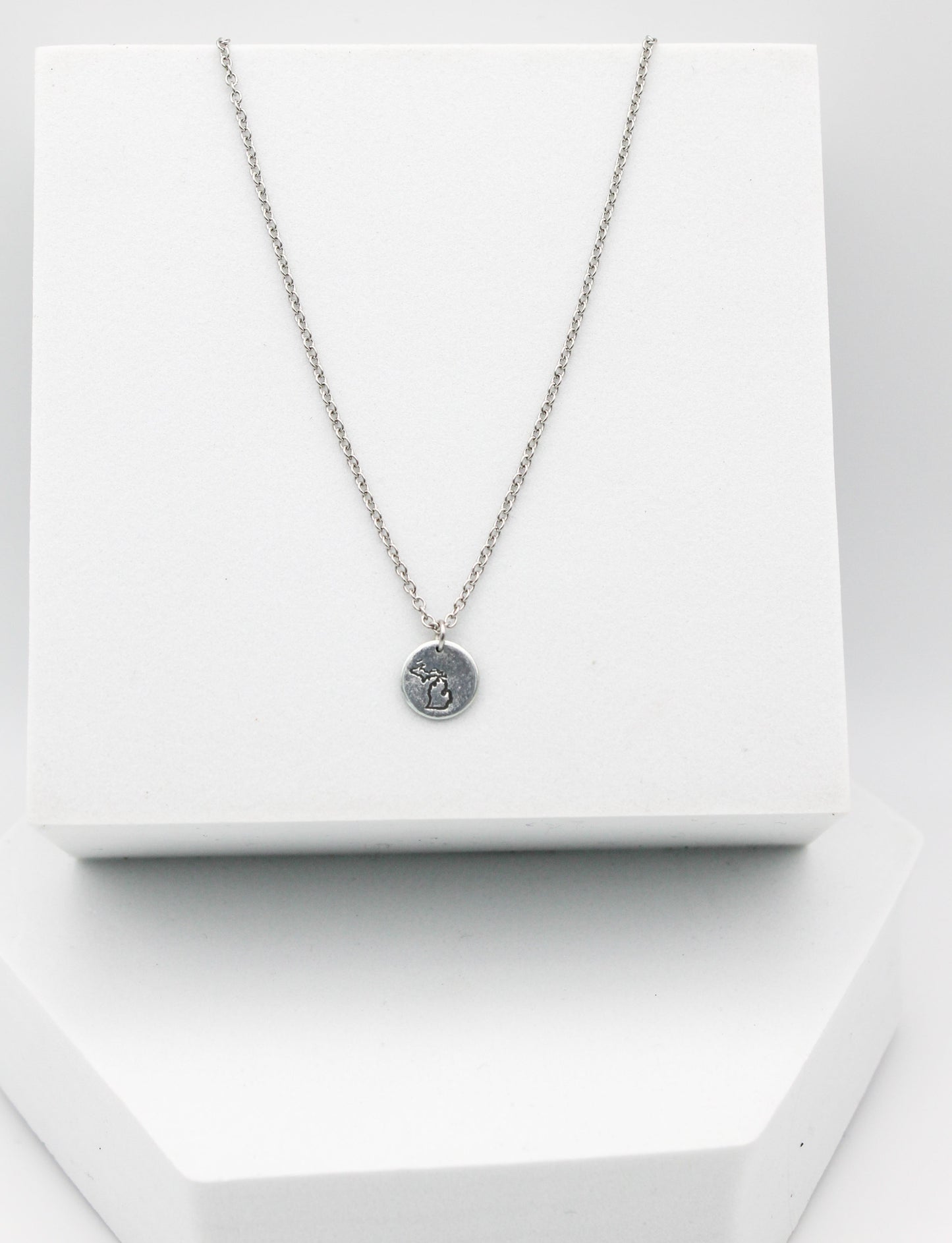 Seasons Michigan Necklace | Repurposed Steel Auto Parts | Adjustable Stainless Steel Chain
