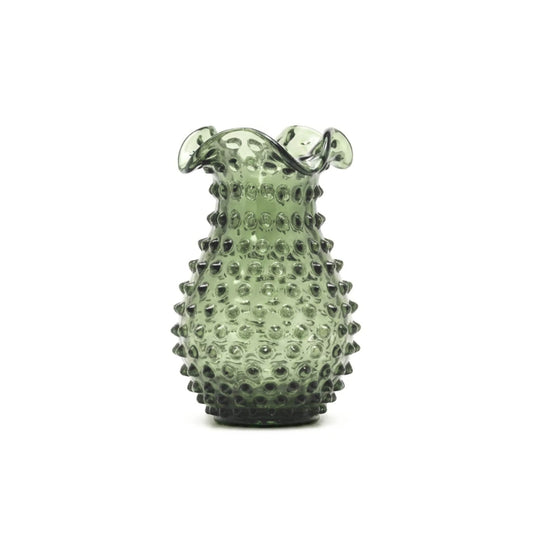 Hobnail Vase - Petal - Moss Green