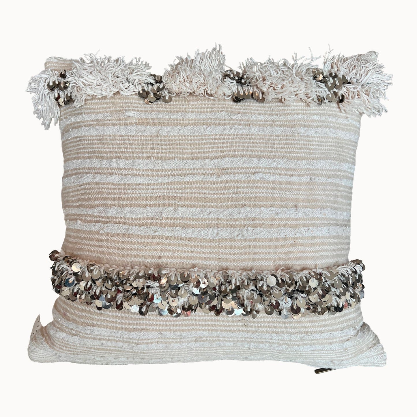 Striped Sequin Handira Pillow
