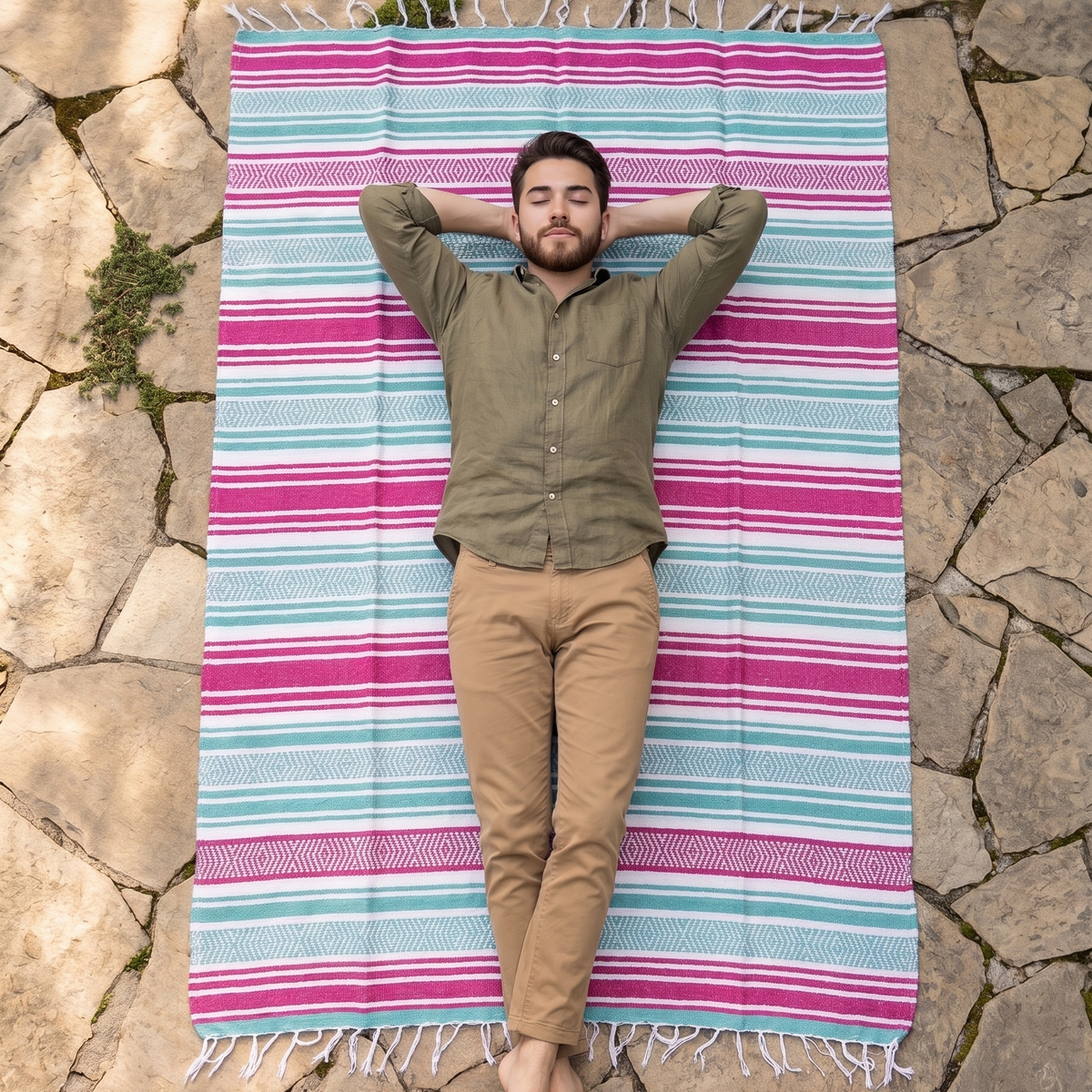 Saltillo Falsa Blanket - Cotton & Recycled Fiber