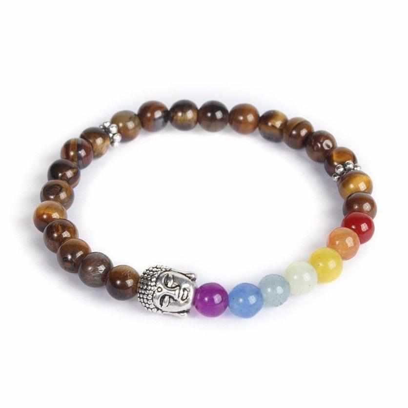 Namaste Chakra Elastic Tiger Eye Bracelet - Thailand