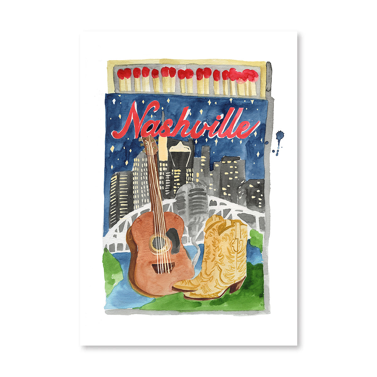 Nashville Matchbook Art Print - Osadia Concept Store