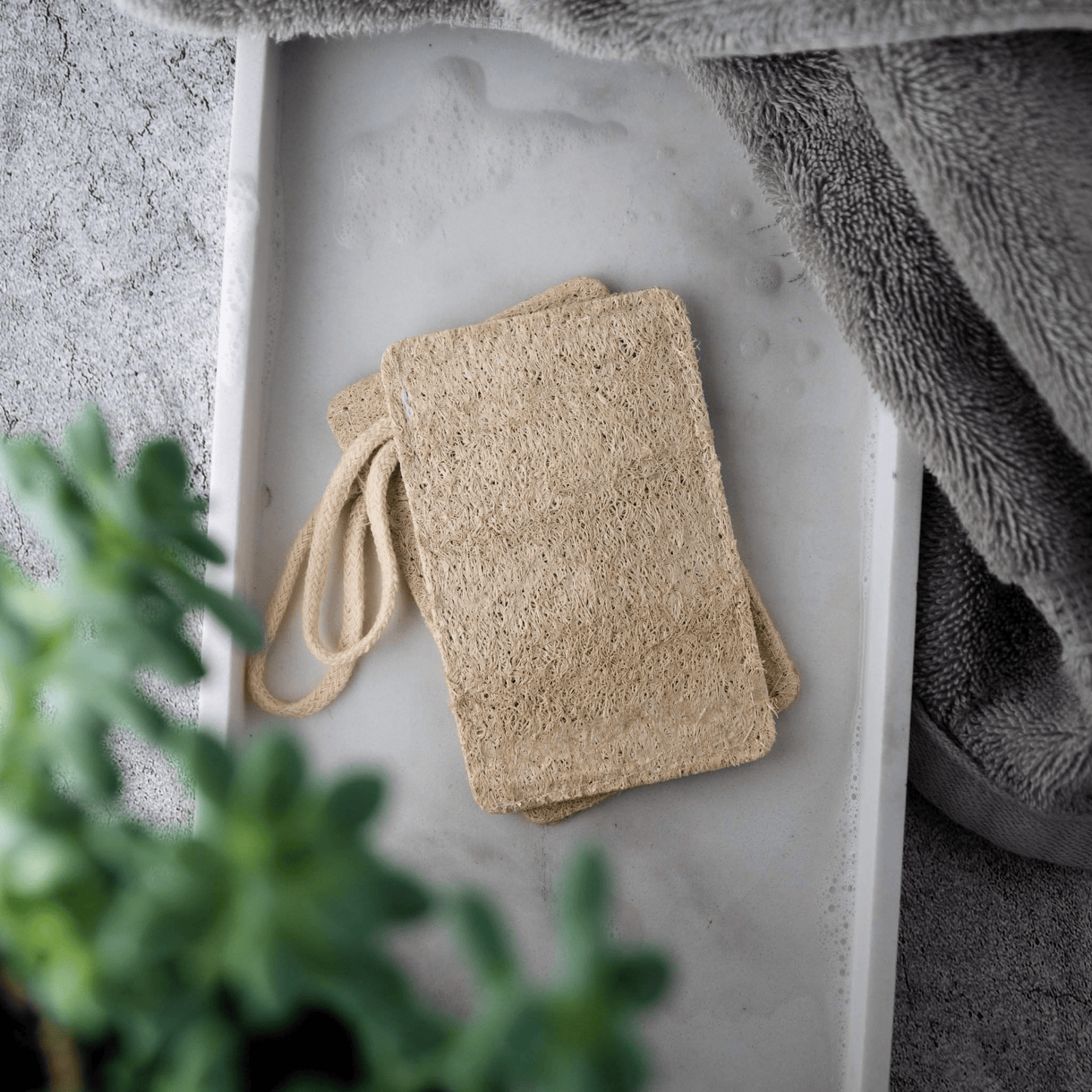Natural Loofah Pads 2-Pack | Plant-Based Exfoliating Duo