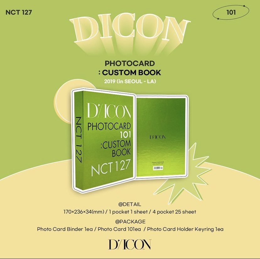 NCT127 D-Icon (Dicon) Photocard 101: Custom Book