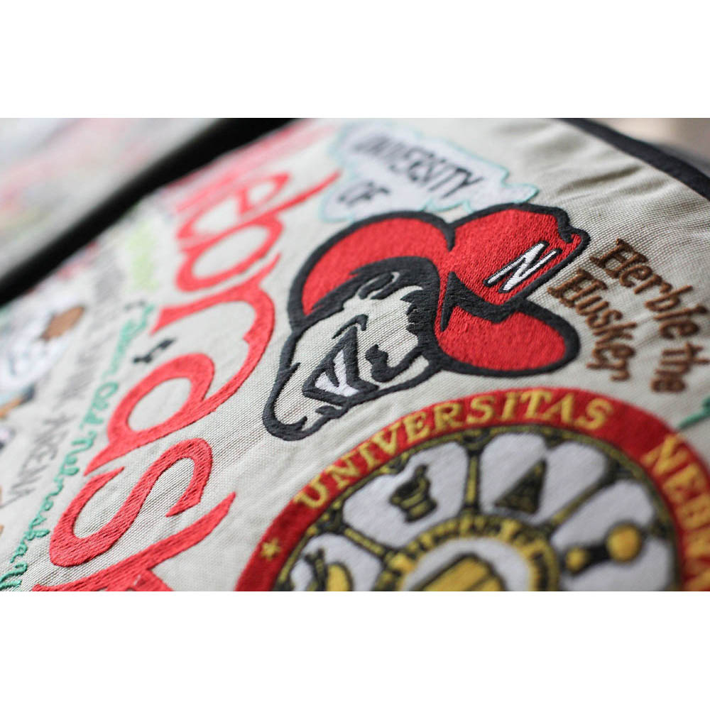 Nebraska, University of Collegiate Embroidered Pillow by CatStudio - Osadia Concept Store