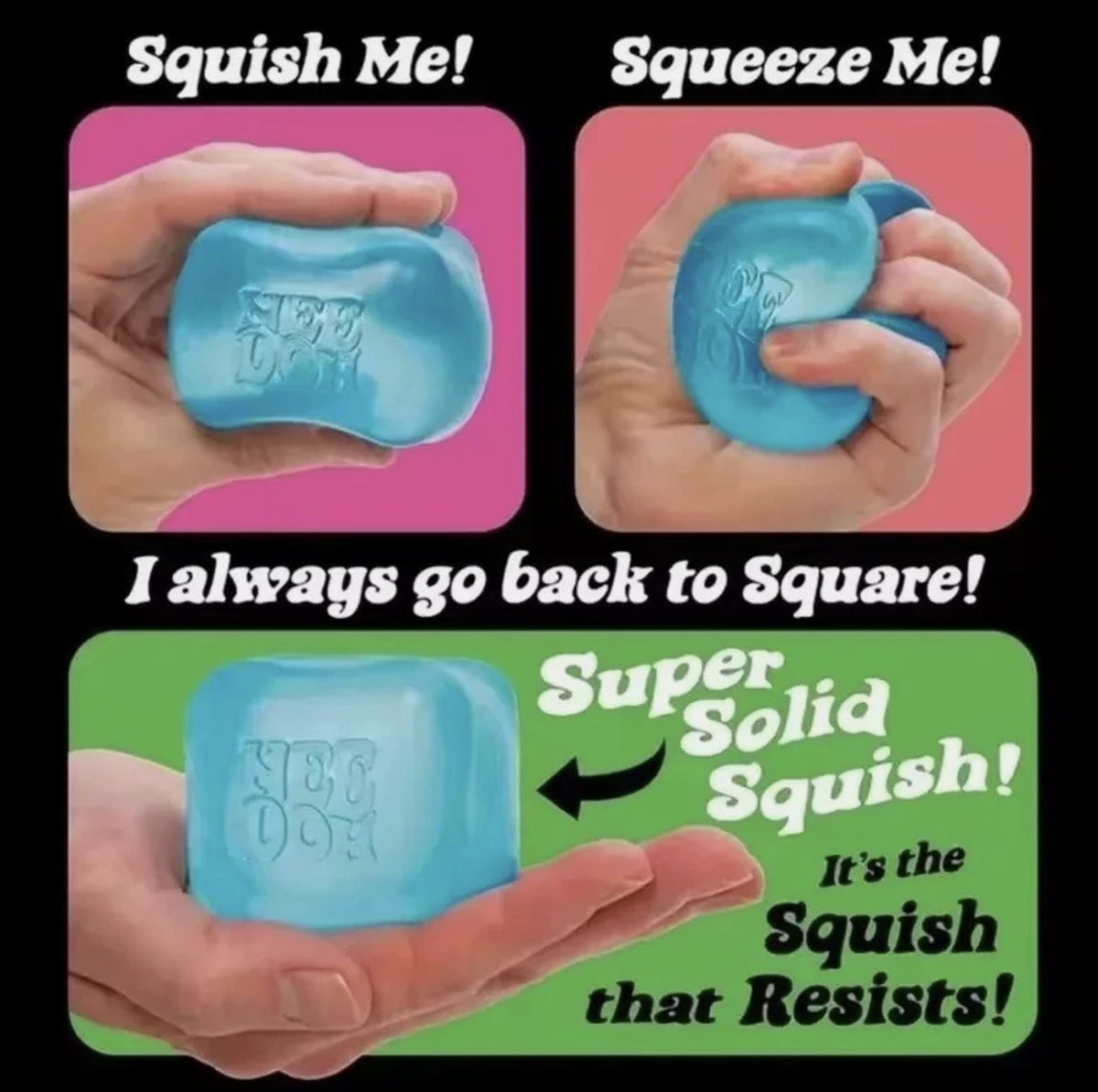 NeeDoh Nice Cube Sensory Squishy Fidget Toy Stress Relief Assorted