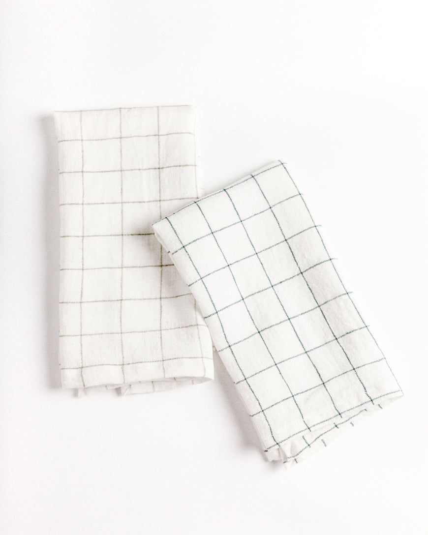 Stone Washed Linen Windowpane Napkins - Osadia Concept Store