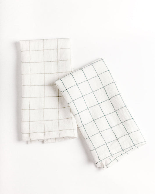 Stone Washed Linen Windowpane Napkins - Osadia Concept Store