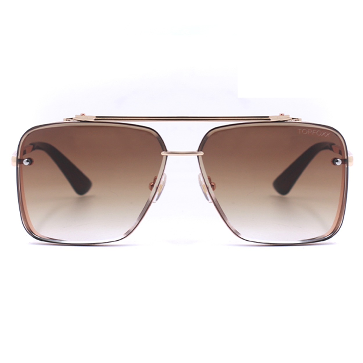 Bella - Coffee Oversized Squared Aviators