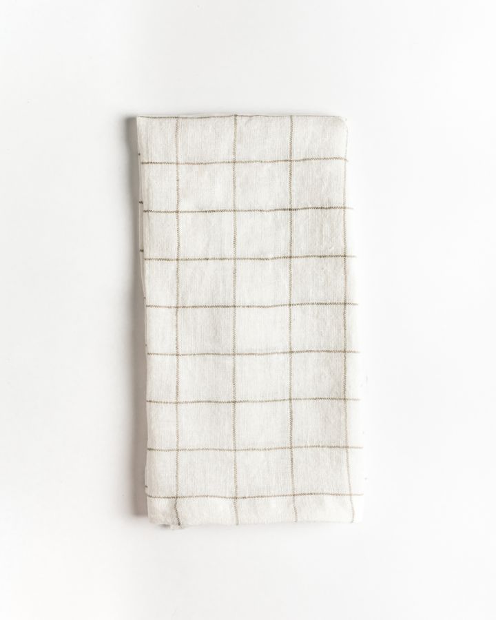 Stone Washed Linen Windowpane Napkins - Osadia Concept Store
