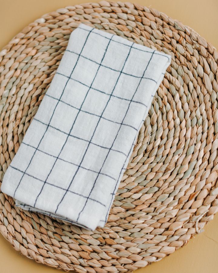 Stone Washed Linen Windowpane Napkins - Osadia Concept Store