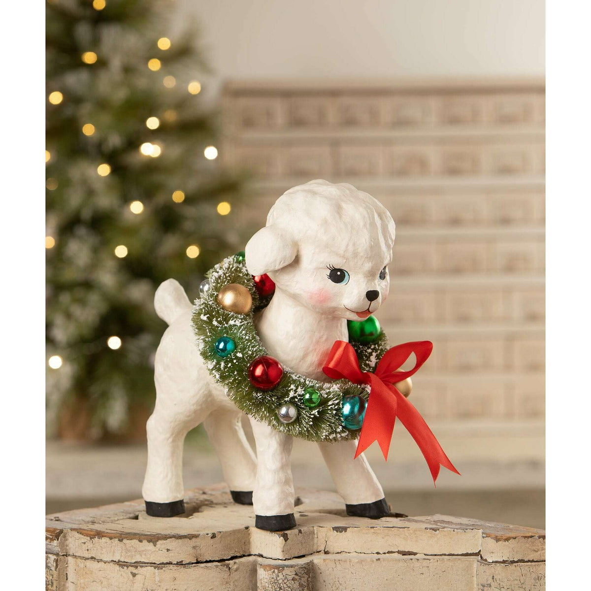 Noelle Lamb with Wreath ONE LEFT!!