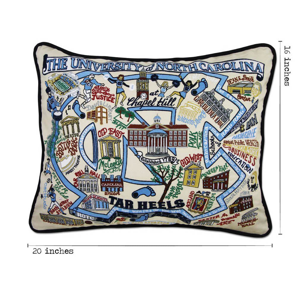North Carolina, University of Collegiate Embroidered Pillow by CatStudio