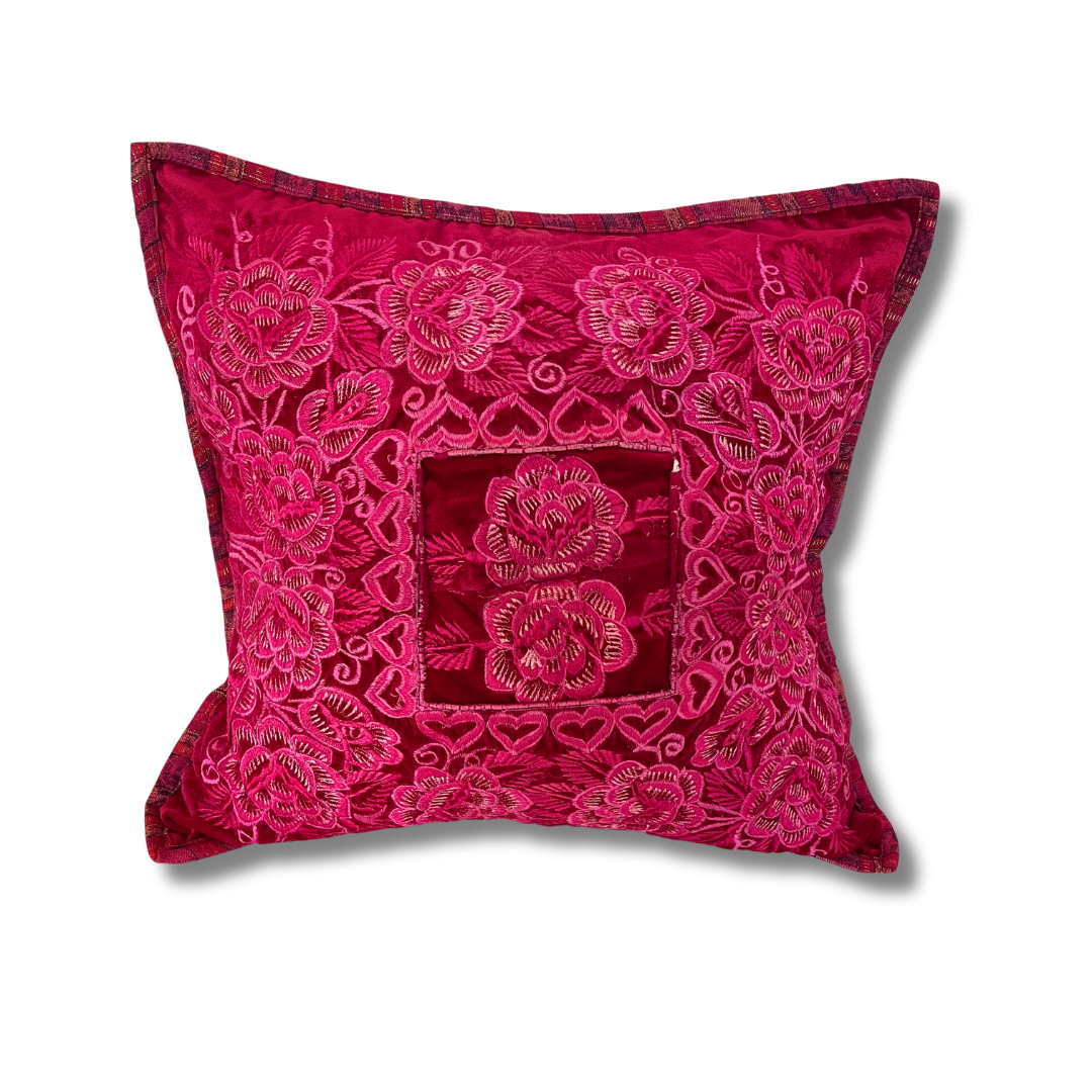 Up-cycled Maya Floral Pillow Cover - Guatemala