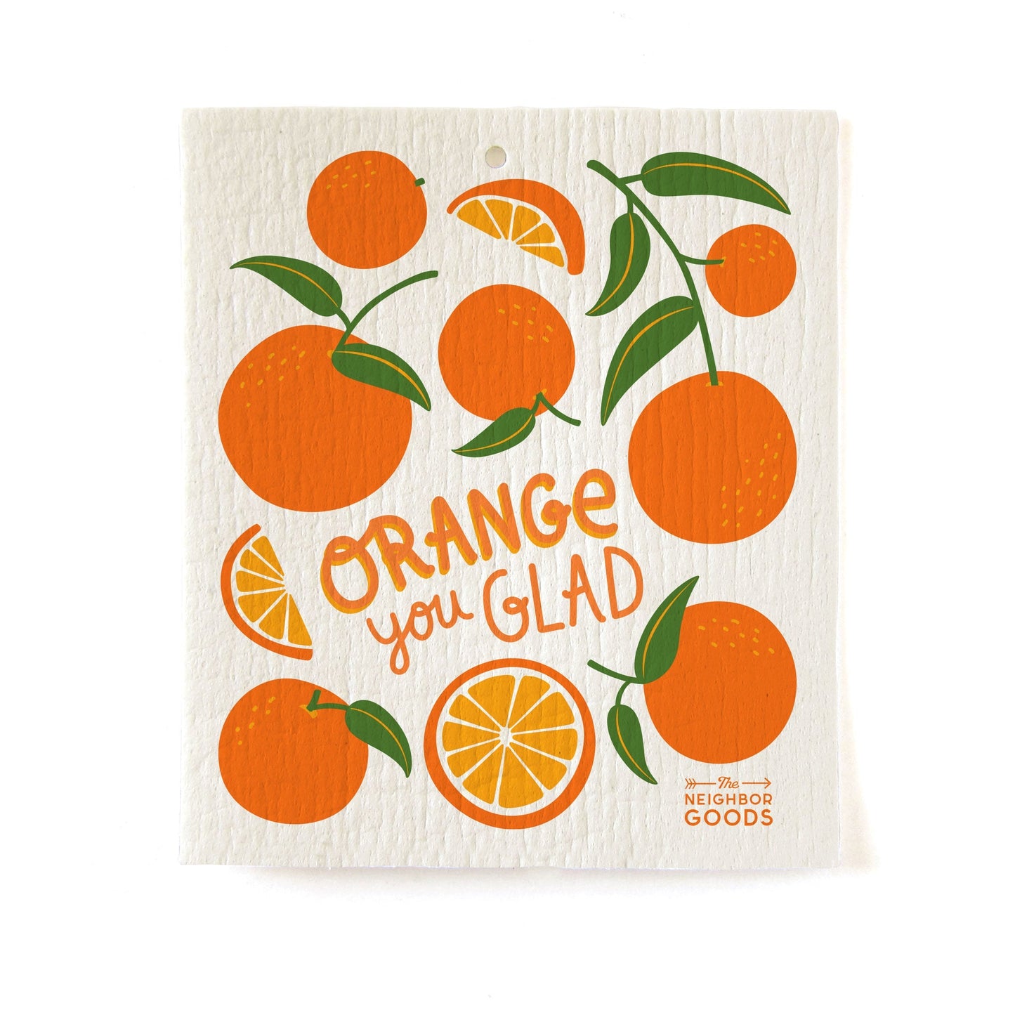 Orange Dish Towel + Sponge Cloth Gift Set