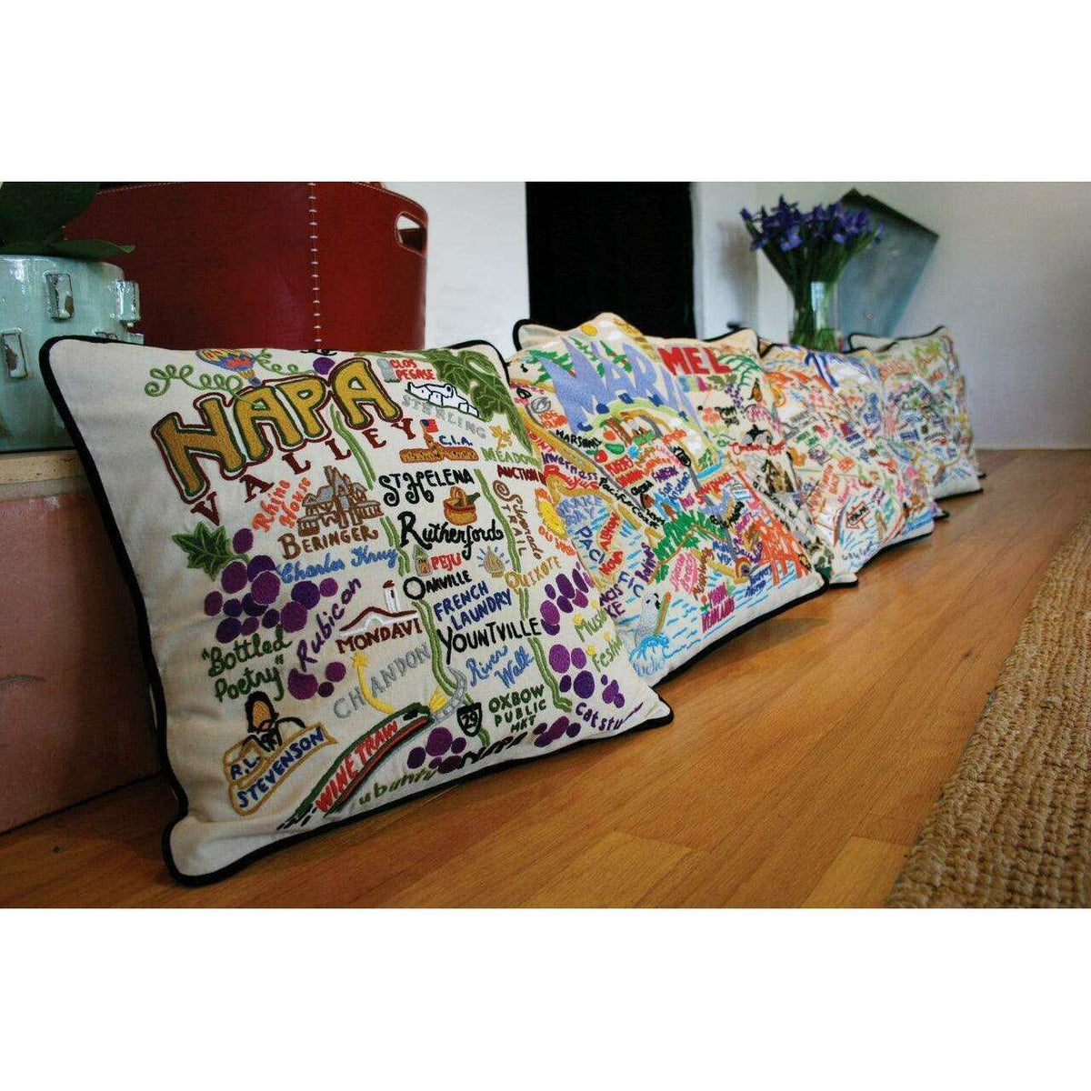 Oregon Hand-Embroidered Pillow