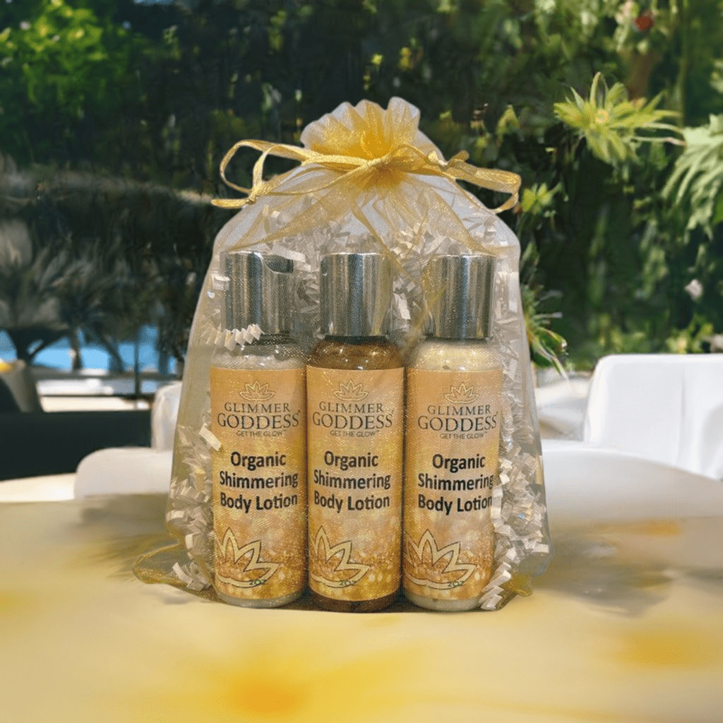 Organic Shimmer Body Lotion Mini Gift Set (Travel 2 oz x3)