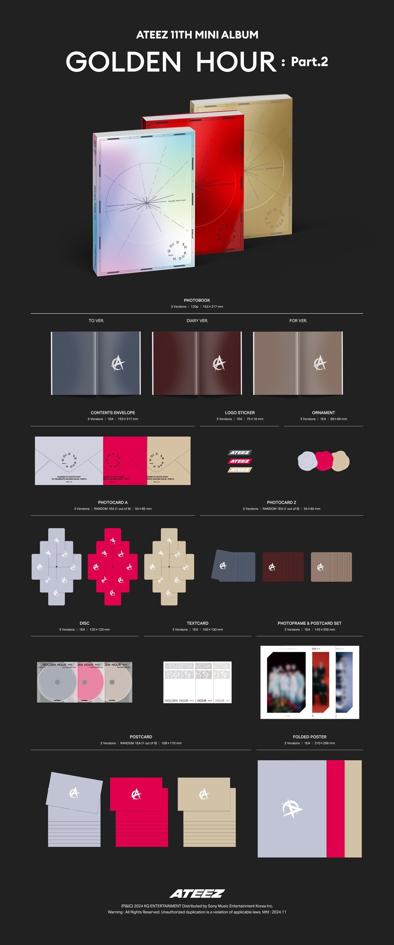 ATEEZ 11th Mini Album - Golden Hour:  Part 2