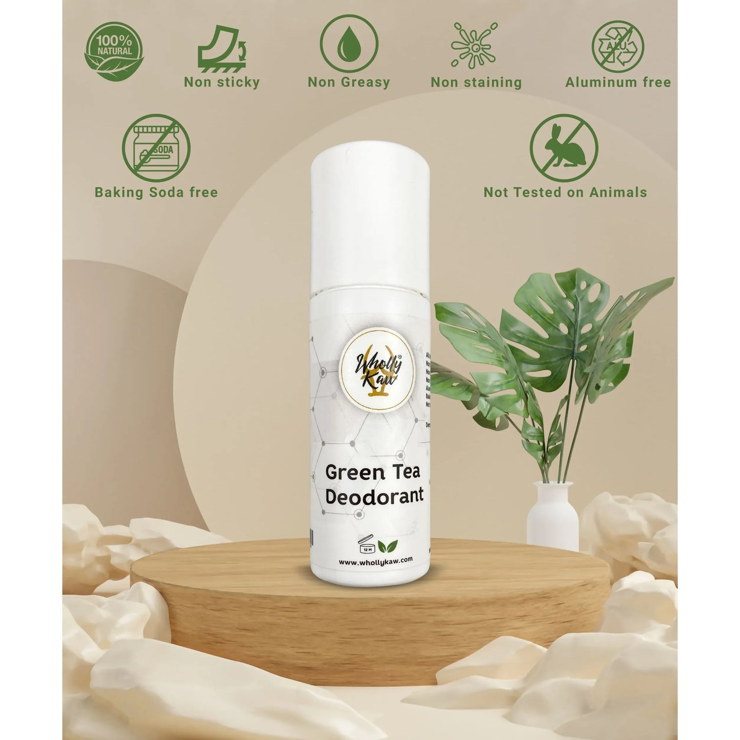 Wholly Kaw Green Tea Roll-On Deodorant 90ml