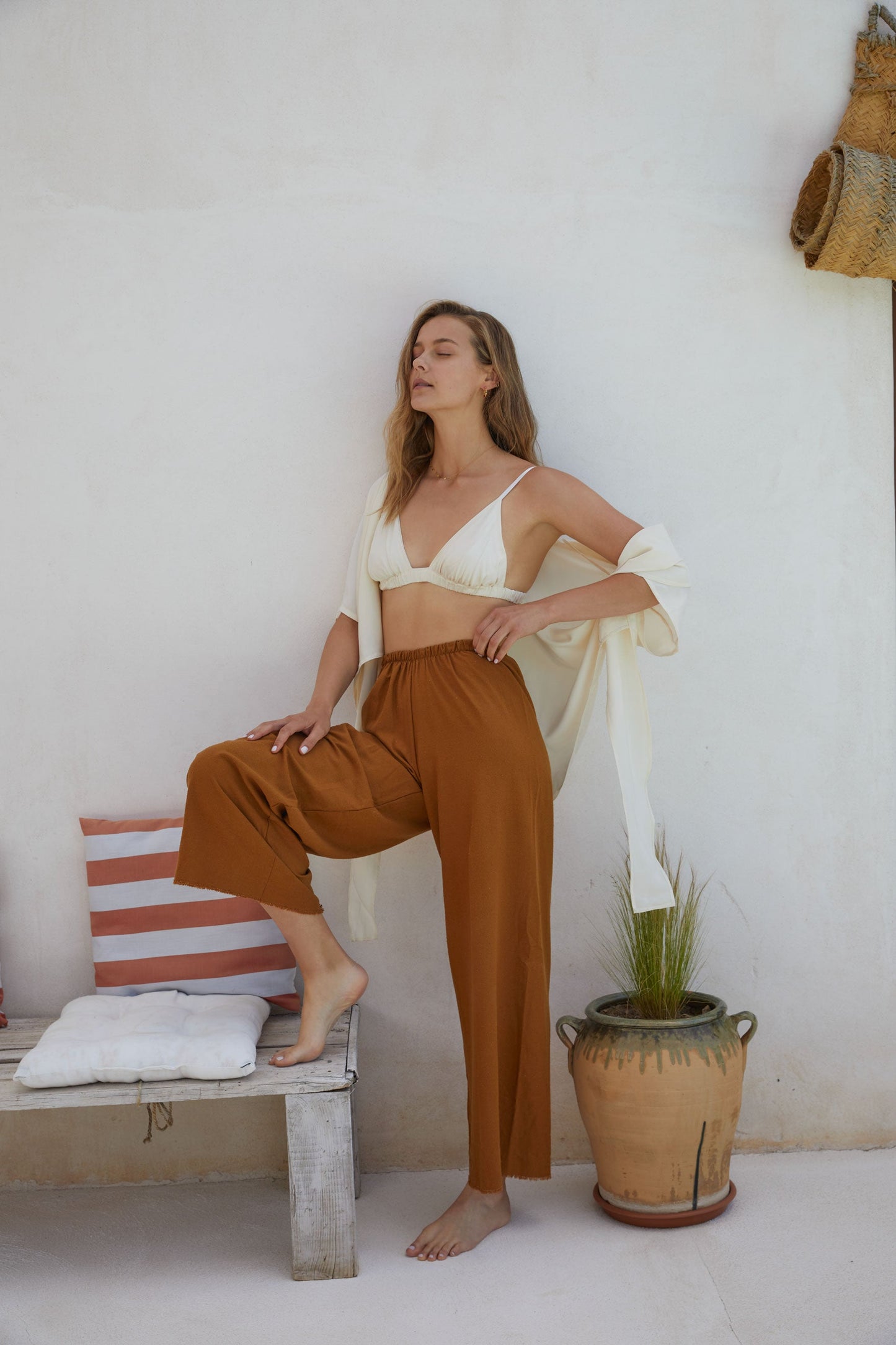 Raw Silk Easy Pant