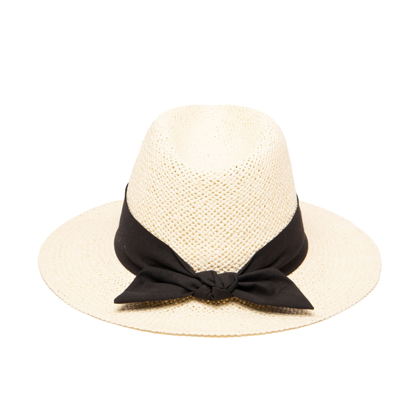 Women's Woven Paper Fedora With Back Knot Band