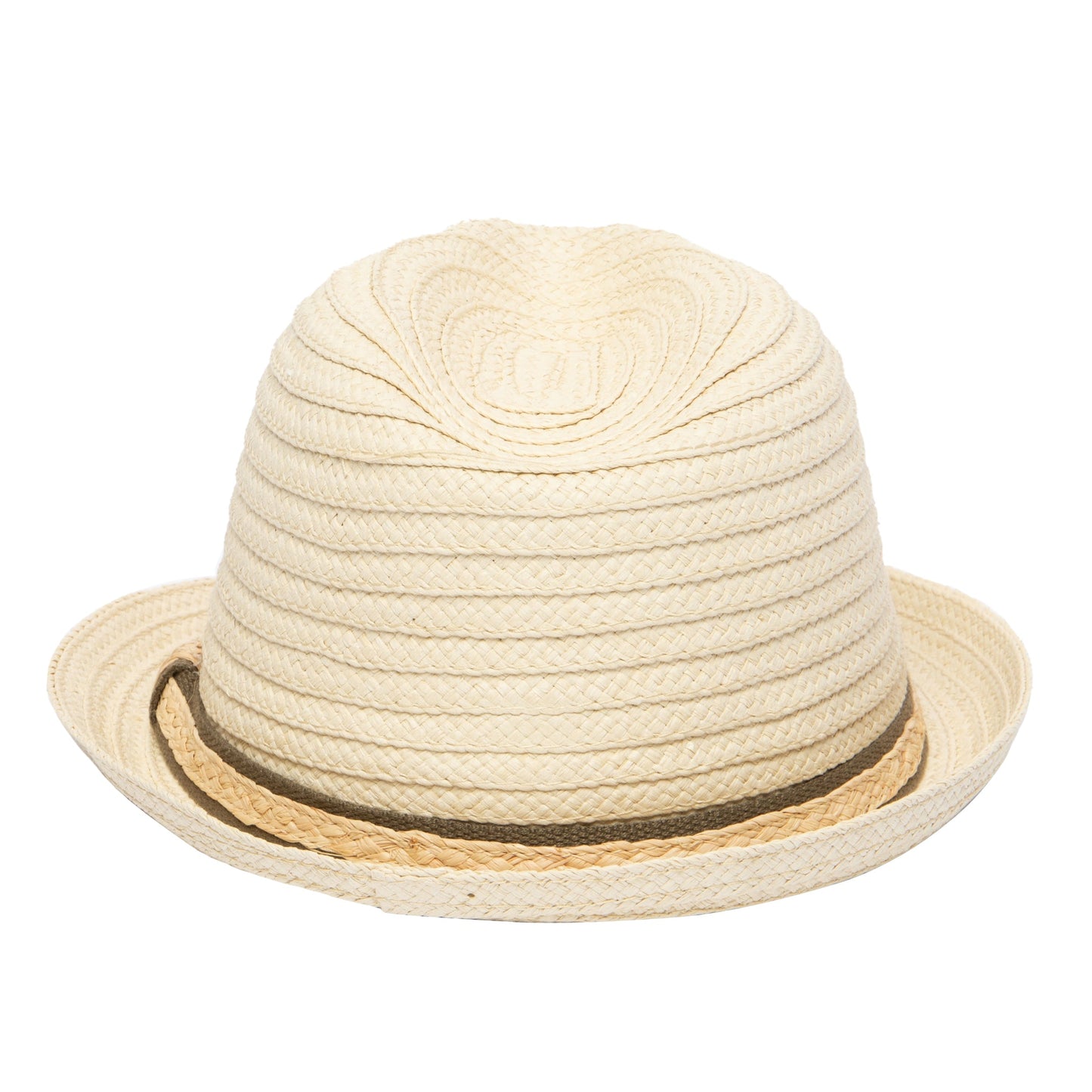 Men's Fedora With Layered Webbing & Raffia Trim
