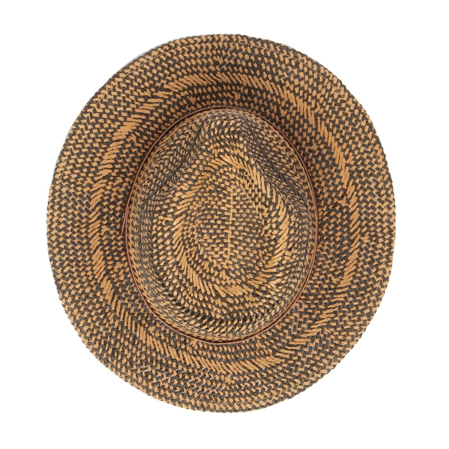 Men's Two Tone Woven Paper Panama
