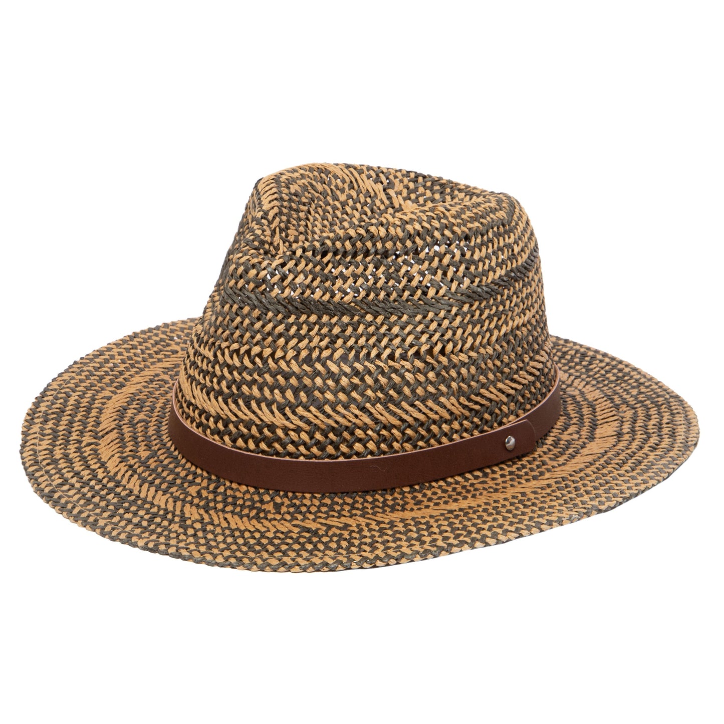 Men's Two Tone Woven Paper Panama