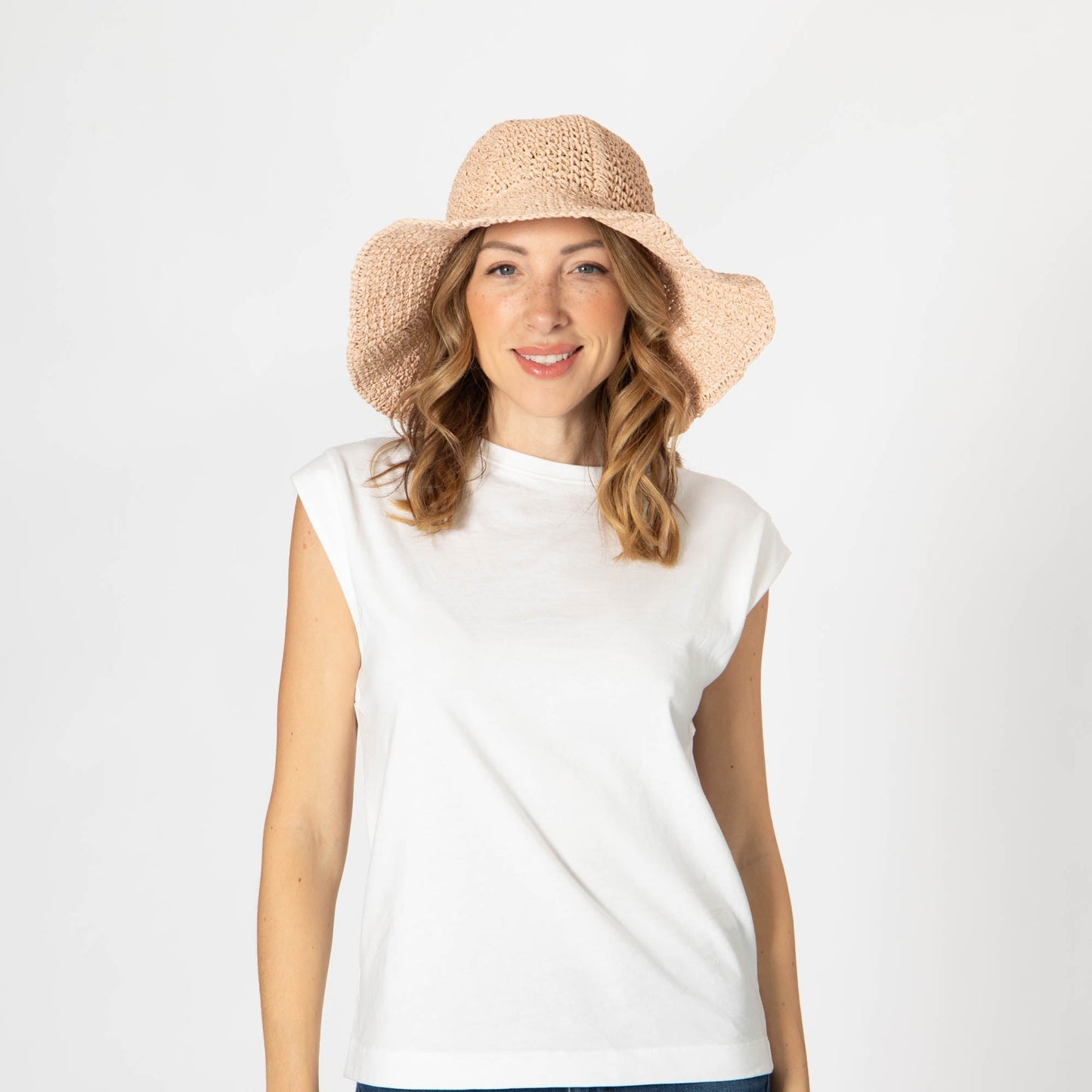 Women's Paper Crochet Floppy Bucket Hat