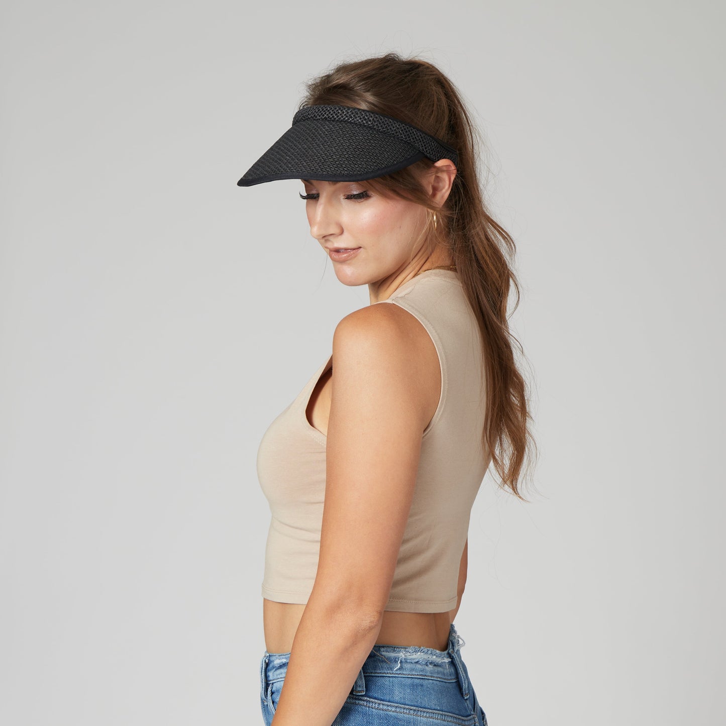 Women's Woven Paper Clip On Visor