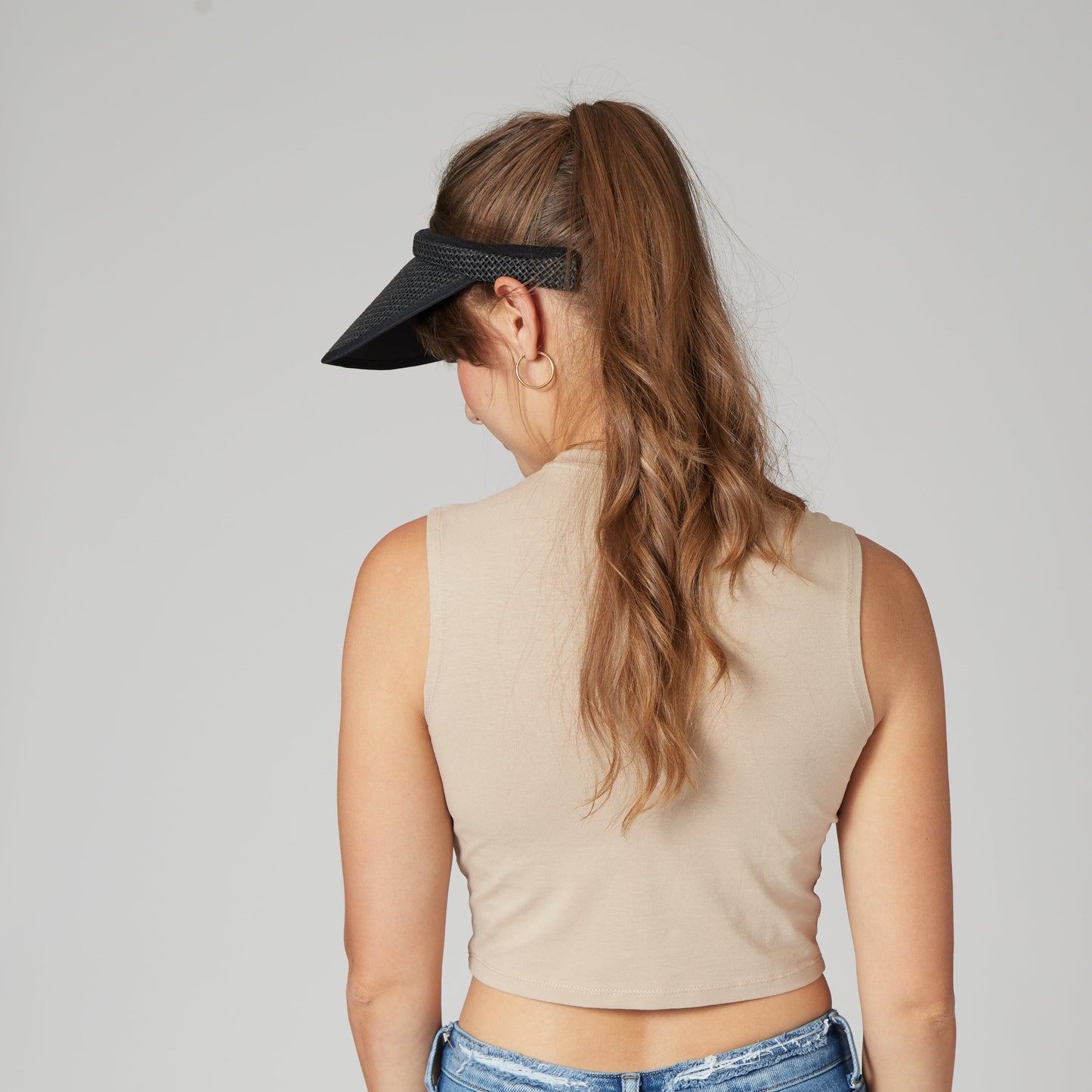 Women's Woven Paper Clip On Visor