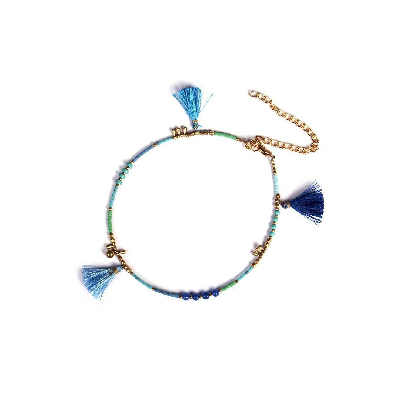 Penelope Bead & Tassel Anklet - Thailand