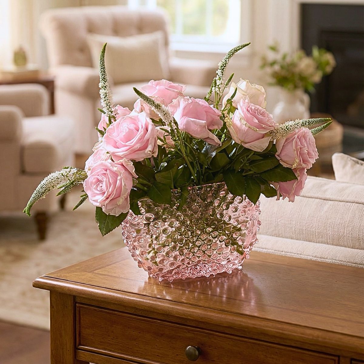 Hobnail Vase - Optic - Petal Pink