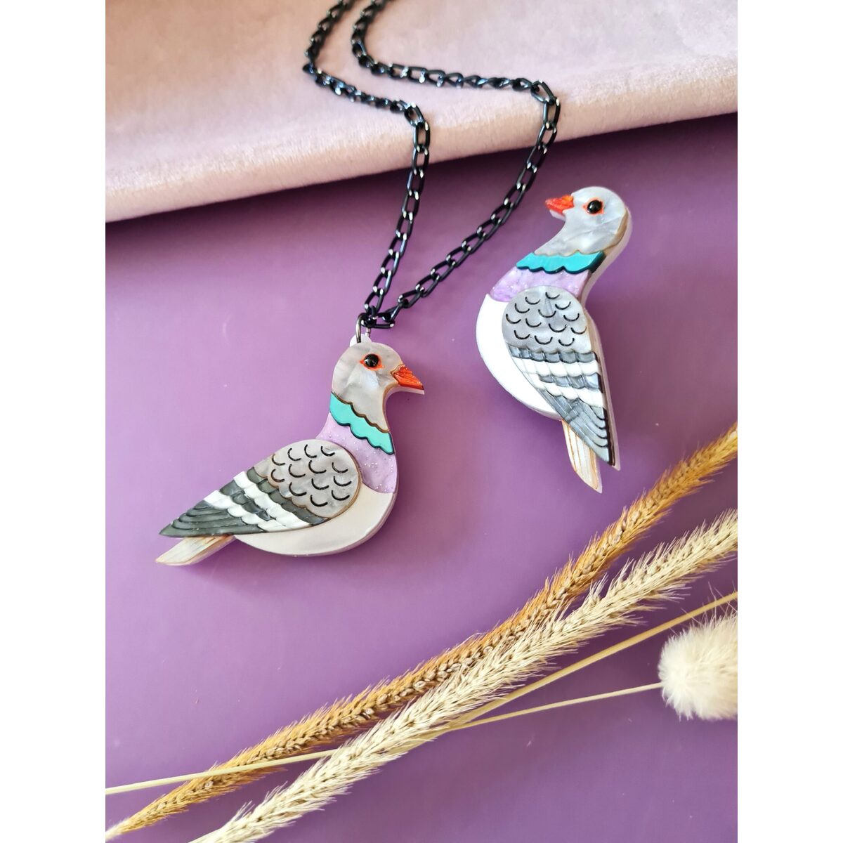 Pigeon Mini Pendant Necklace by Cherryloco