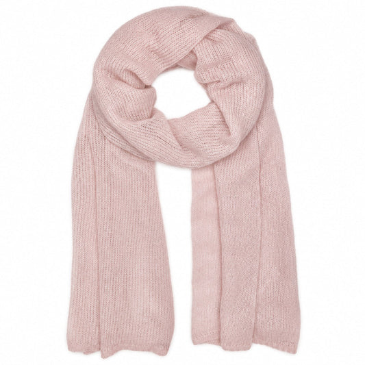 Baby Pink Handwoven Knit Alpaca Scarf