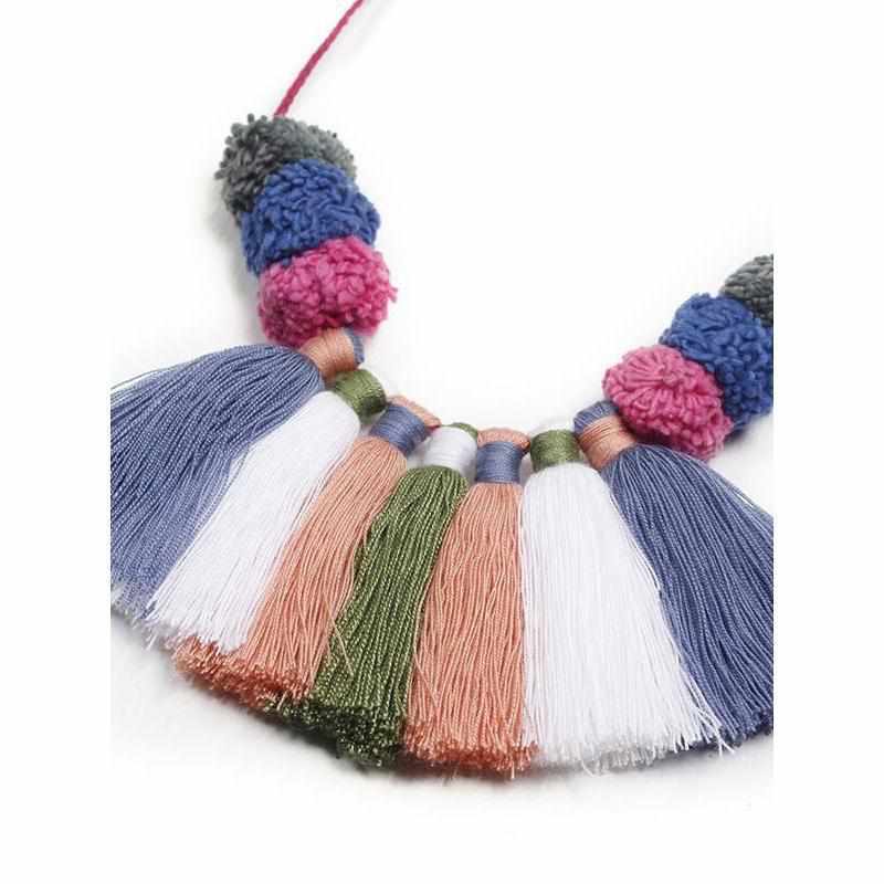PomPom & Tassels Hmong Necklace - Thailand