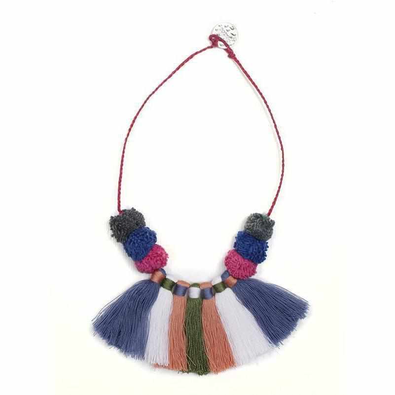 PomPom & Tassels Hmong Necklace - Thailand