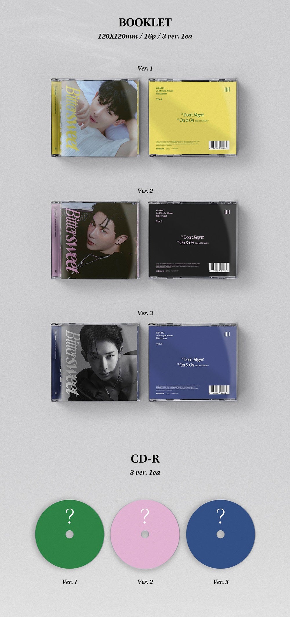 Wonho 2nd Single Album - Bittersweet (Jewel Ver)