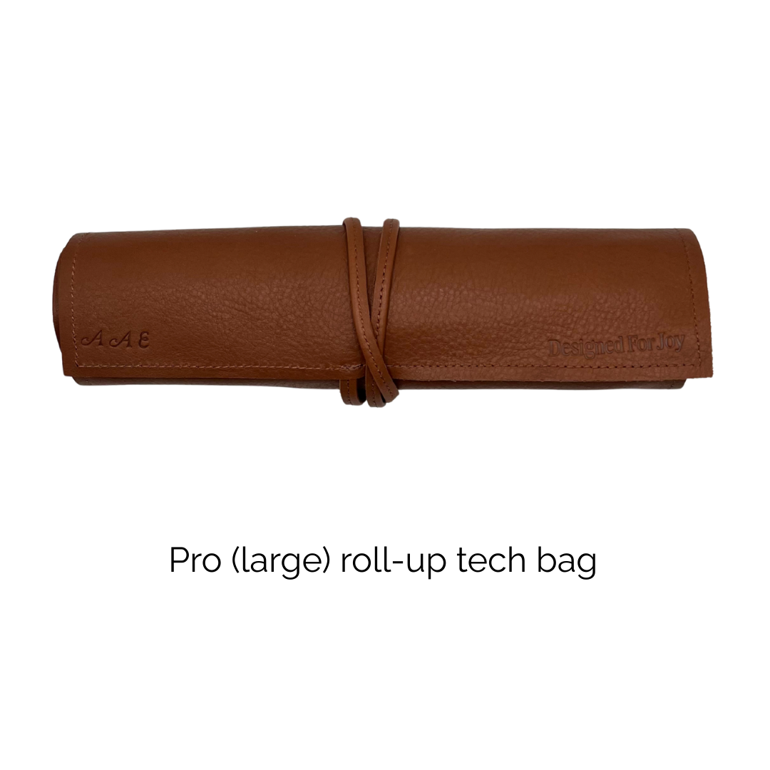 Pro & Mate Leather Tech and Charger Roll-Up Bags