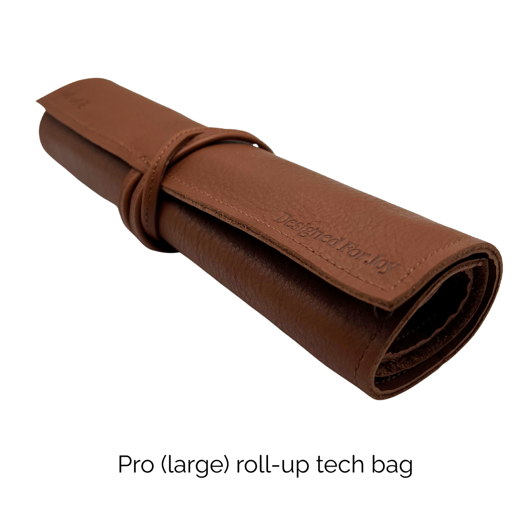 Pro & Mate Leather Tech and Charger Roll-Up Bags