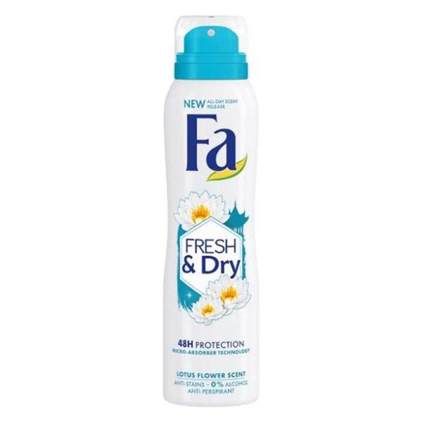 Fa Fresh & Dry Lotus Flower Scent (0% Alcohol ) Anti Perspirant Spray Deodorant- 150 ml / 5.07 Oz