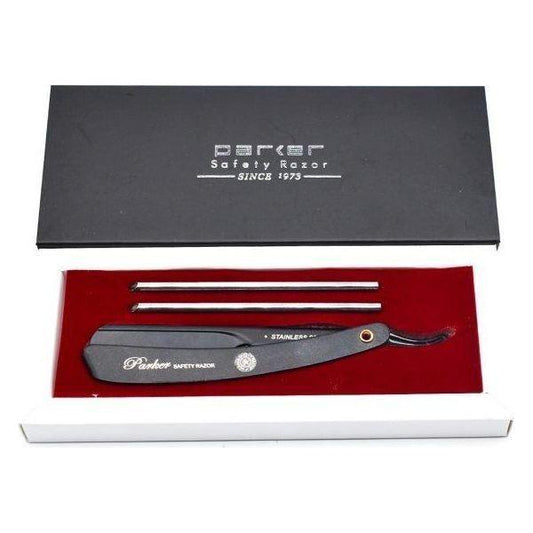 Parker PTABK Stainless Steel Black Adjustable Barber Razor