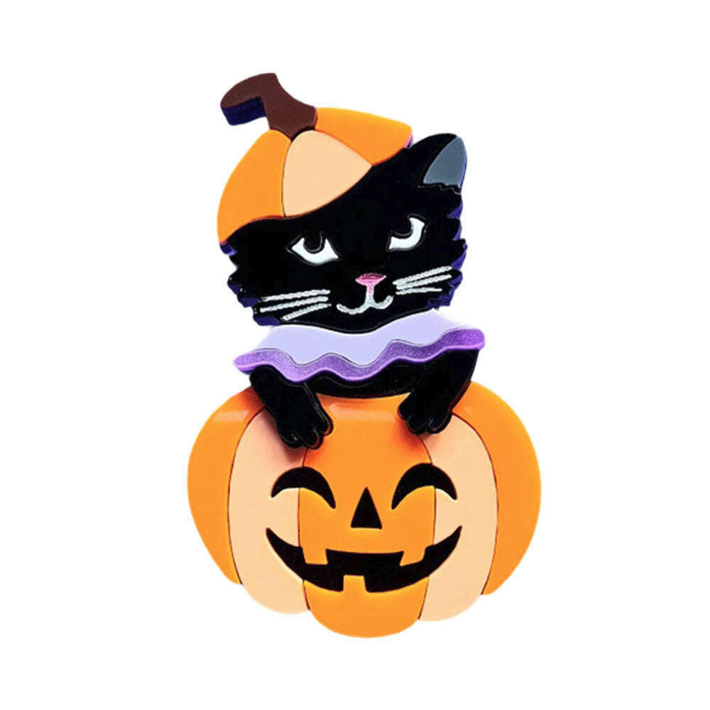 Pumpkin Kitty Brooch by Cherryloco